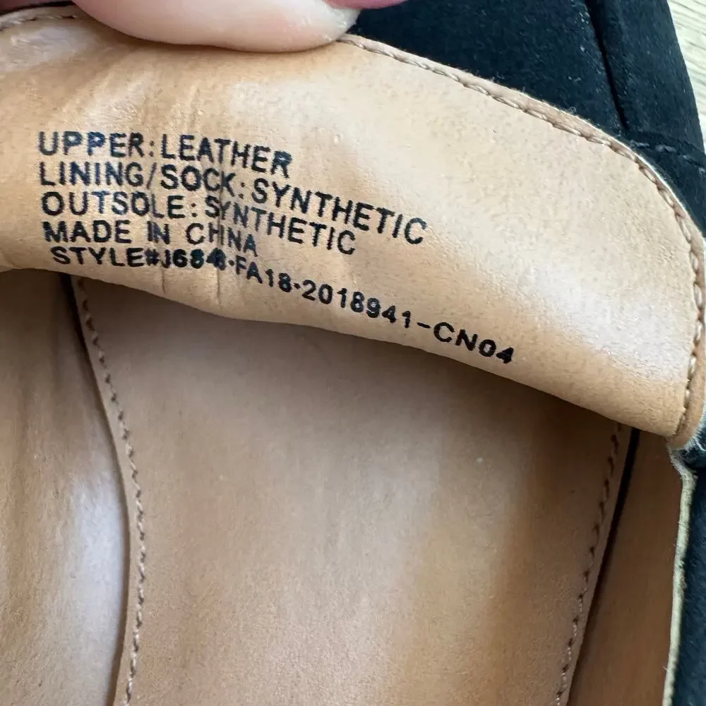 JCREW Black Suede Classic Penny Loafers Size 7.5-Preppy/Minimalist